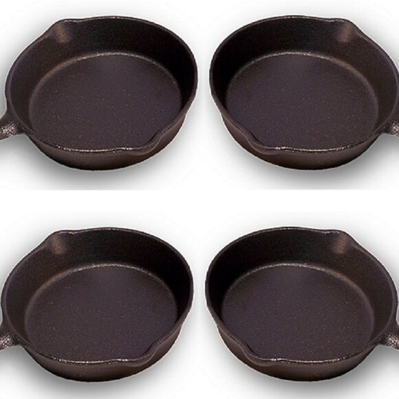 Four Old Mountain Cast Iron Spoon Rest Mini-Skillet 4 1/2" wide Four 0166-10137 - Picture 6 of 16